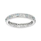 Personally Stackable Genuine Blue Topaz Filigree Eternity Ring