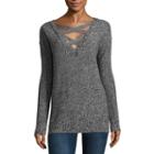 Arizona Criss Cross Tunic Sweater-juniors