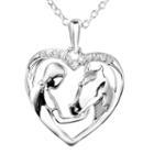 Aspca Tender Voices Diamond-accent Woman & Horse Heart Pendant Necklace