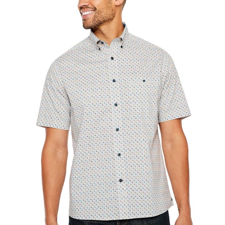 Argyleculture Short Sleeve Diamond Button-front Shirt