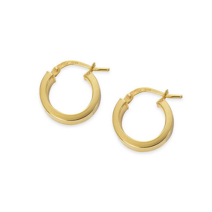 Made In Italy 24k Gold Over Silver Sterling Silver 15mm Hoop Earrings