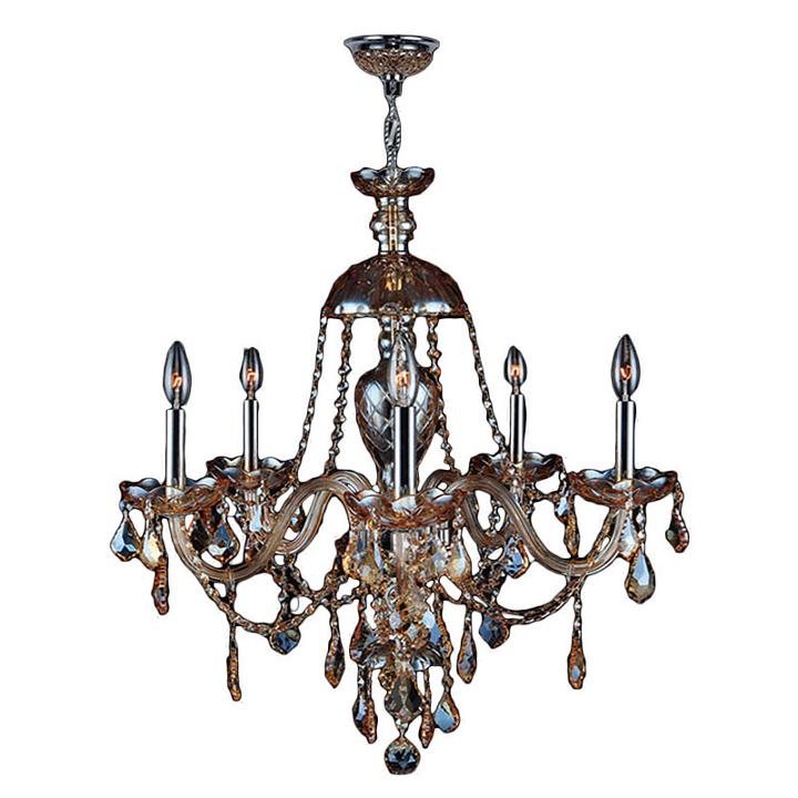 Provence Collection 5 Light Chrome Finish And Crystal Chandelier - Large