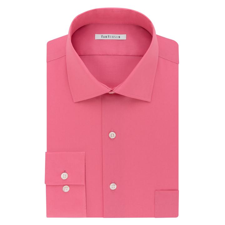 Van Heusen Flex Collar Long Sleeve Woven Checked Dress Shirt