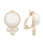 Gloria Vanderbilt White Simulated Pearls Clip On Earrings