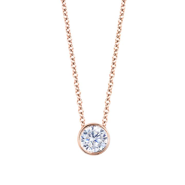 Womens 3/4 Ct. T.w. Genuine White Diamond 14k Gold Round Pendant Necklace