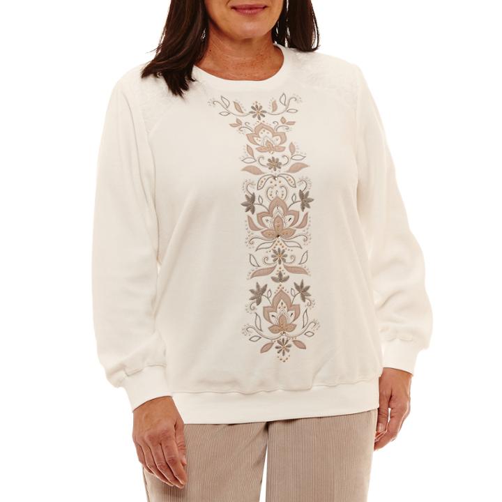 Alfred Dunner Eskimo Kiss Center Embroidery T-shirt-plus