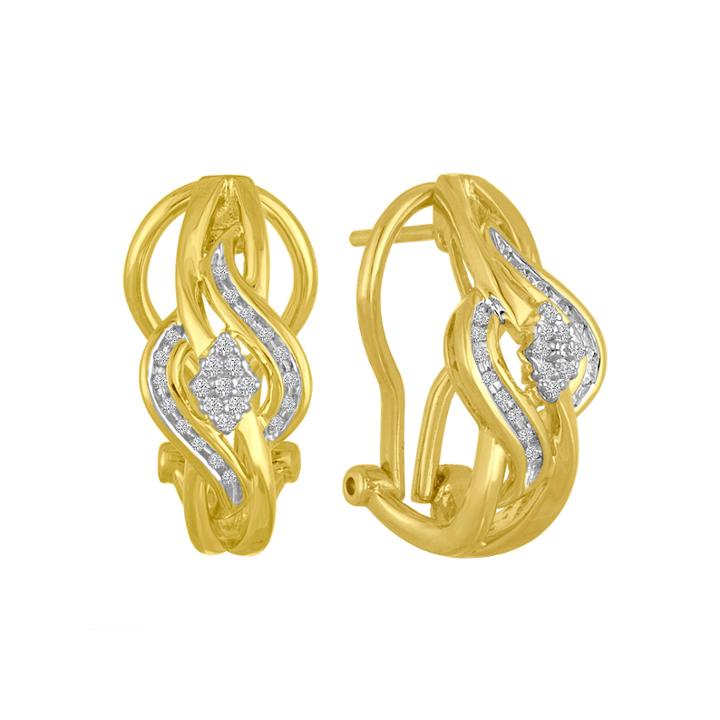 1/10 Ct. T.w. White Diamond Gold Over Silver Hoop Earrings