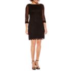 Tiana B 3/4 Sleeve Lace Shift Dress-petites