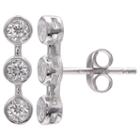 Silver Treasures Round Clear Diamond Accent Stud Earrings