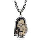 Star Wars Chewbacca Mens Etched Stainless Steel Pendant Necklace