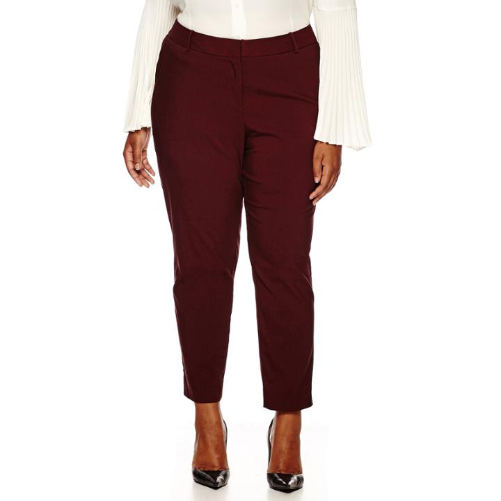 Worthington Angle Pocket Slim-leg Ankle Pants - Plus