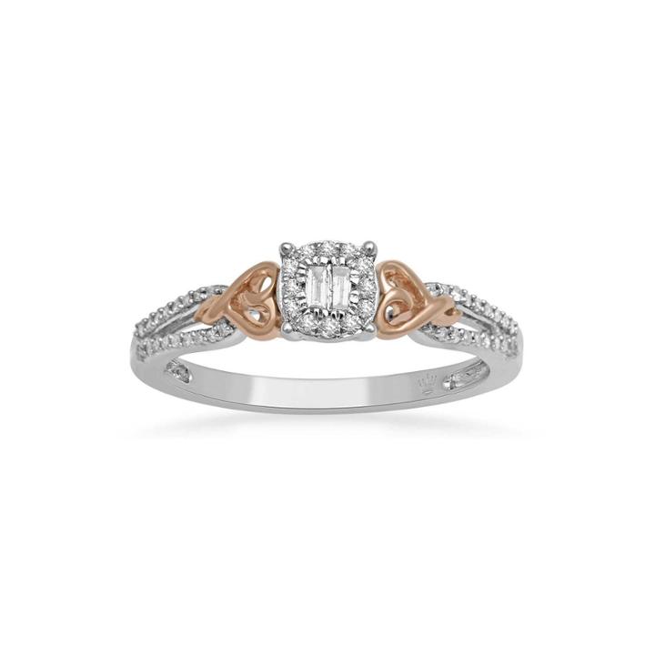 Hallmark Diamonds 1/5 Ct. T.w. Diamond Heart Two-tone Ring