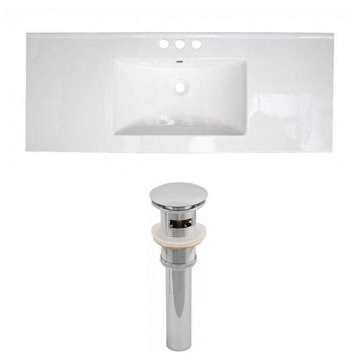 48-in. W 3h4-in. Ceramic Top Set In White Color -overflow Drain Incl.
