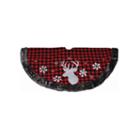 48 Alpine Chic Red And Black Checkered Reindeer & Button Snowflakes Christmas Tree Skirt