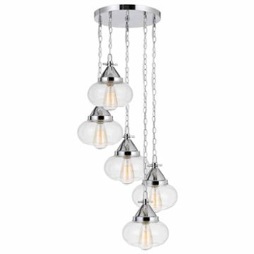 Wooten Heights 9 Height Glass Pendant In Chrome Finish