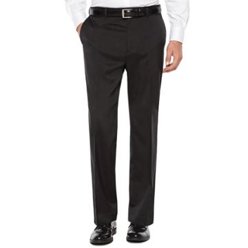 Savane Crosshatch Stretch Straight Fit Flat Front Pants - Men's