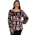 24/7 Comfort Apparel Lindsay Velvet Tunic Top - Plus