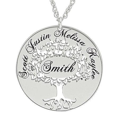 Sterling Silver Family Tree Name Pendant Necklace