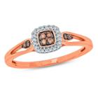 Womens 1/6 Ct. T.w. Round Multi Color Diamond 10k Gold Promise Ring