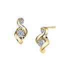 Juno Lucina 1/5 Ct. T.w. Diamond 14k Yellow Gold Swirl Stud Earrings