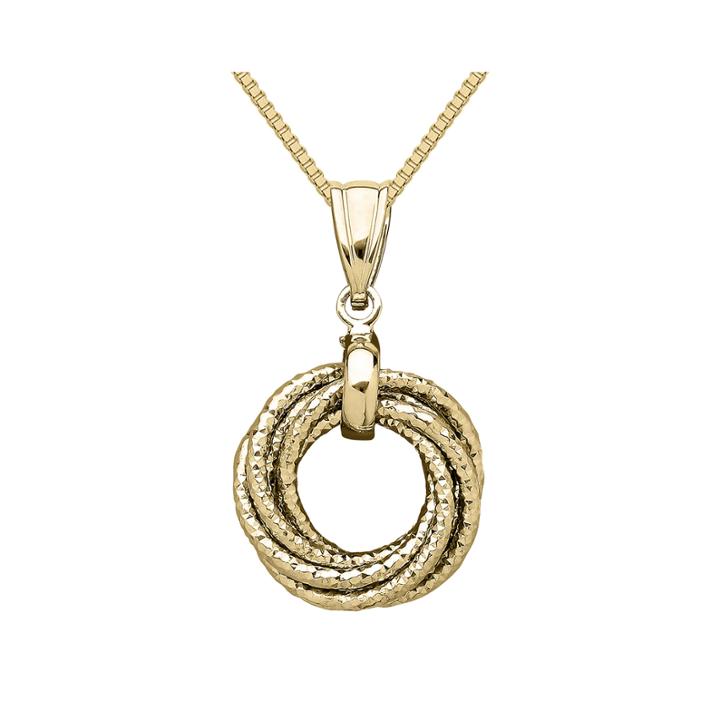Infinite Gold&trade; 14k Yellow Gold Love Knot Pendant Necklace