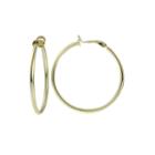 14k Yellow Gold Over Sterling Silver 40mm Hoop Clip-on Earrings