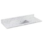 47.5-in. W 18.25-in. D Quartz Top With Backsplashin Bianca Carara Color For 3h4-in. Faucet - Whiteum Sink