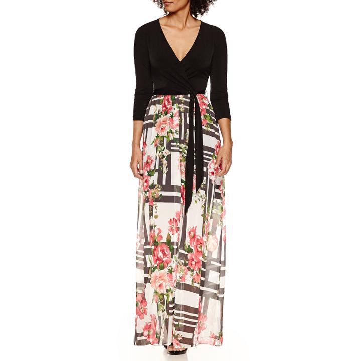 Weslee Rose 3/4 Sleeve Maxi Dress