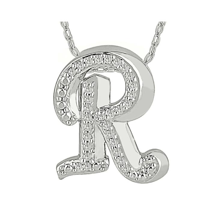 1/7 Ct. T.w. Diamond Sterling Silver Initial R Pendant Necklace