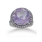 Womens Purple Amethyst Halo Ring