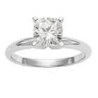 Womens 3/4 Ct. T.w. Cushion White Moissanite 14k Gold Engagement Ring