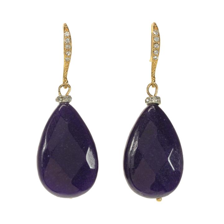 Rox By Alexa Amethyst & Crystal Teardrop Earrings