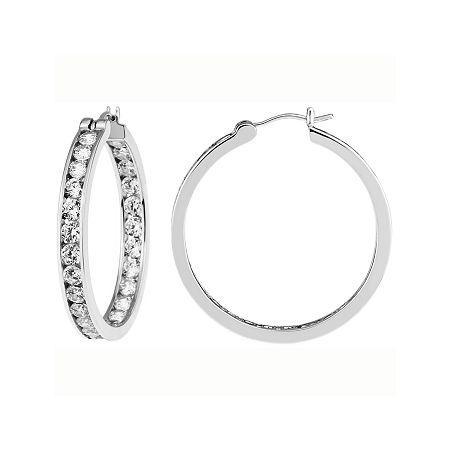 Diamonart Cubic Zirconia Round Hoop Earrings