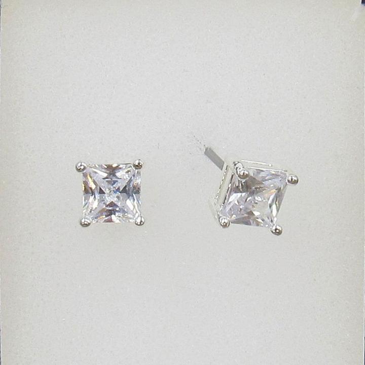 Vieste Rosa Princess Clear Brass Stud Earrings
