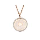 Rose Gold Ip Stainless Steel Preciosa Crystal Rolo Chain Pendant Necklace