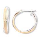 Mixit Two-tone, Twisted Hoop Earrings