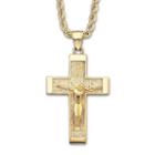 18k Gold Over Silver Crucifix Pendant Necklace