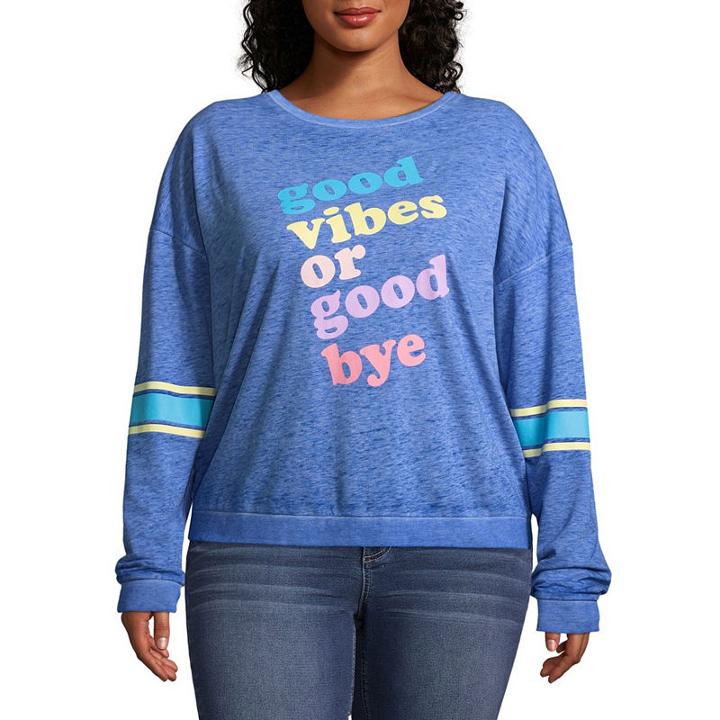 Good Vibes Or Goodbye Sweatshirt - Juniors Plu