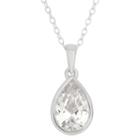 Womens 4 1/4 Ct. T.w. White Cubic Zirconia Pear Pendant Necklace