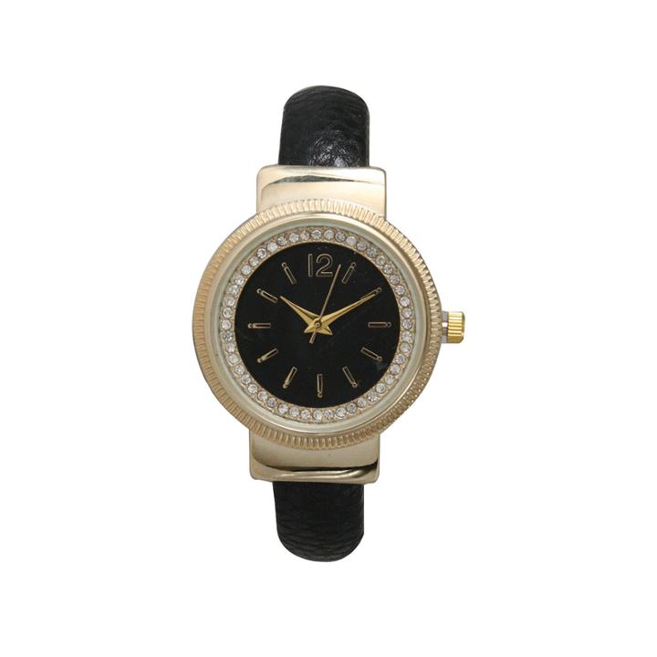 Olivia Pratt Womens Black Bangle Watch-15364