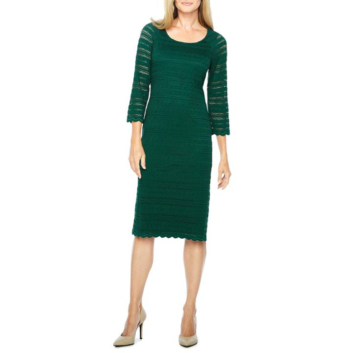 Ronni Nicole 3/4 Sleeve Lace Circles Sheath Dress