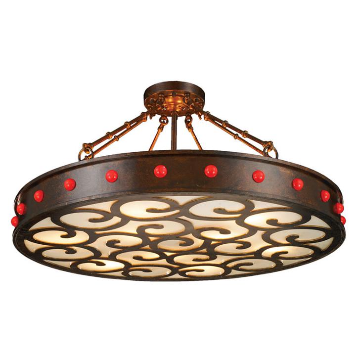 Bastille Collection 9 Light Antique Bronze Finishwith Faux Alabaster Diffuser