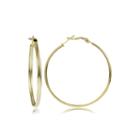14k Yellow Gold Over Sterling Silver 50mm Flex Hoop Earrings
