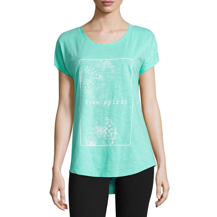 Made For Life Short Sleeve Crew Neck T-shirt-womens Petites