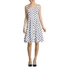 Be By Chetta B Sleeveless Polka Dot Fit & Flare Dress