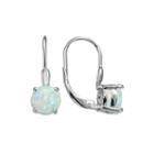 Silver Treasures&trade; Lab-created Opal Sterling Silver Drop Earrings