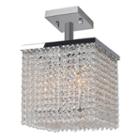 Prism Collection 4 Light 10 Square Chrome Finishand Clear Crystal Semi-flush Ceiling Light