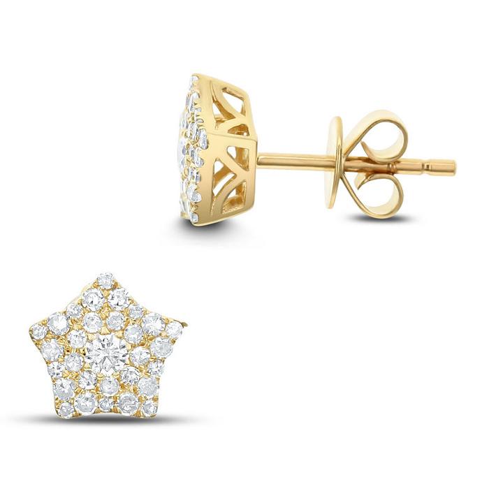 1 Pair 3/8 Ct. T.w. White Diamond 14k Gold Earring Sets