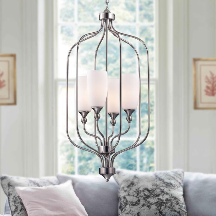 Alanna Nickel Grey Metal 17-inch Long Cage Pendant