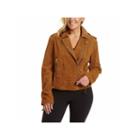 Excelled Asymmetrical Suede Moto Jacket - Plus